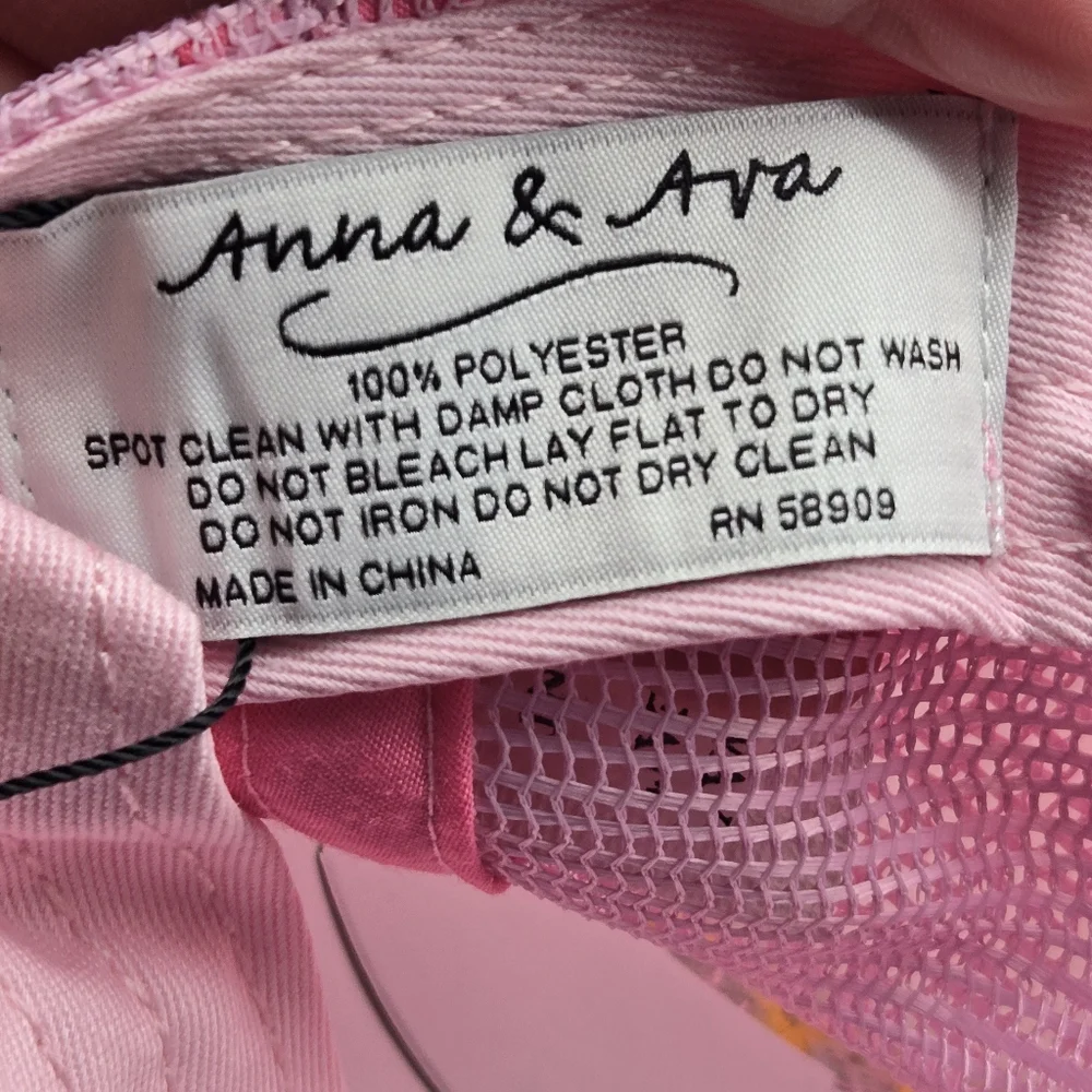 NEW Anna & Ava Pink Adjustable Trucker Hat Cap XO LOVE